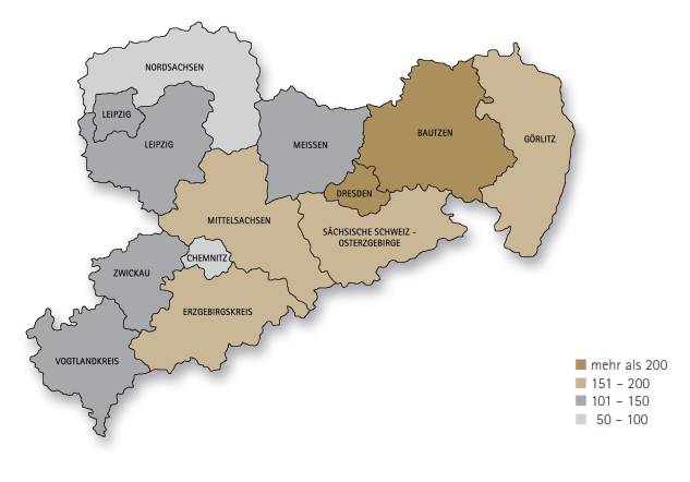 Verteilung von Reichsbürgern und Selbstverwaltern nach Landkreisen und kreisfreien Städten